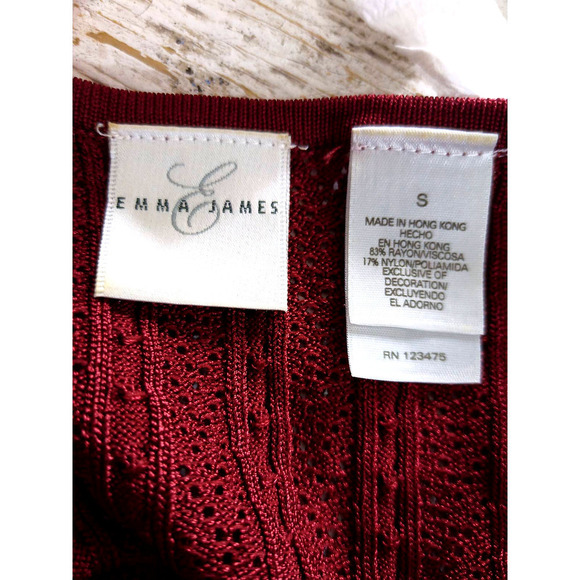 Emma James Crochet Beaded Collar 3/4 Sleeve Top - Picture 9 of 9